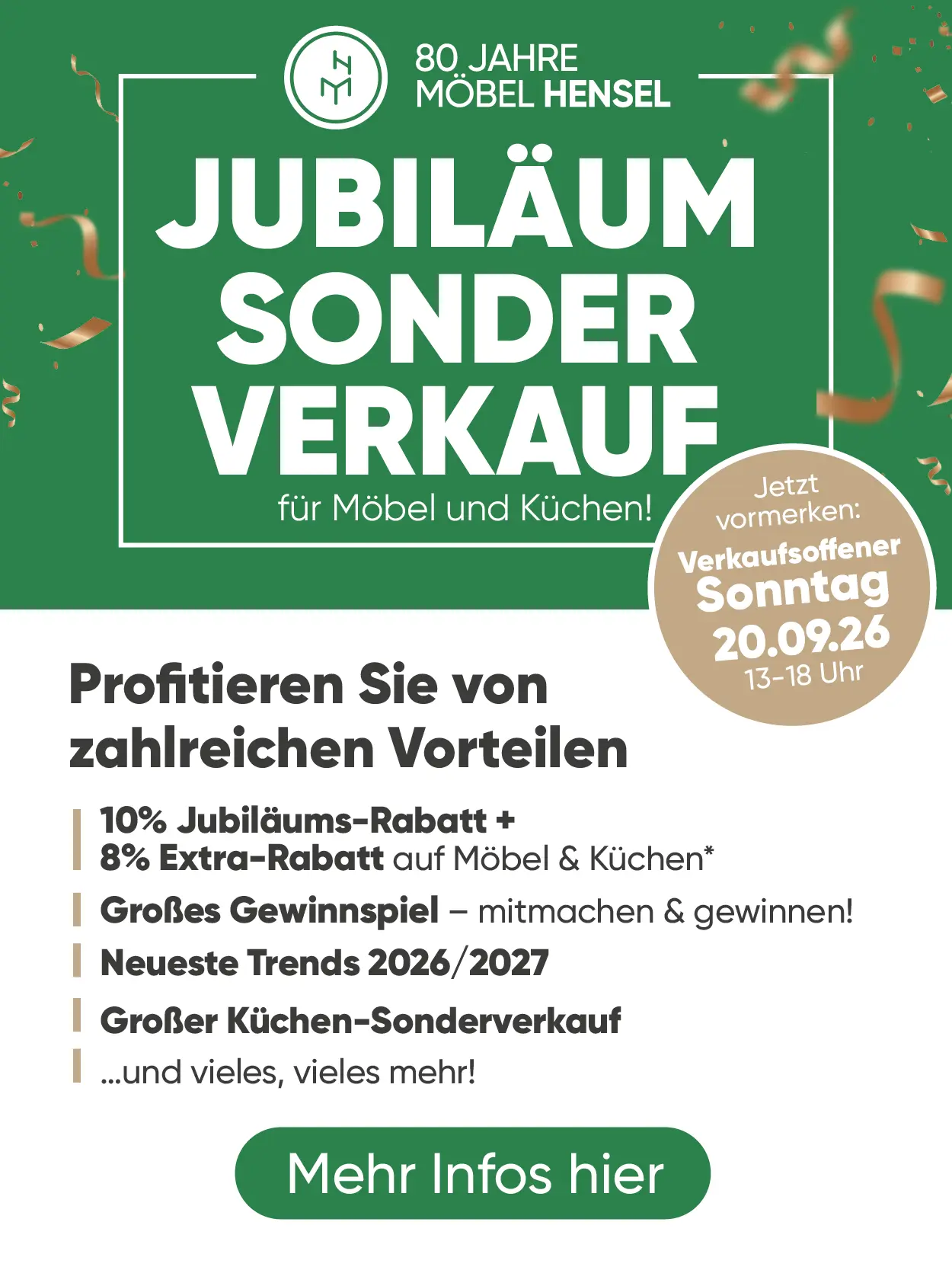 Jubiläum Sonderverkauf - Mehr Infos hier